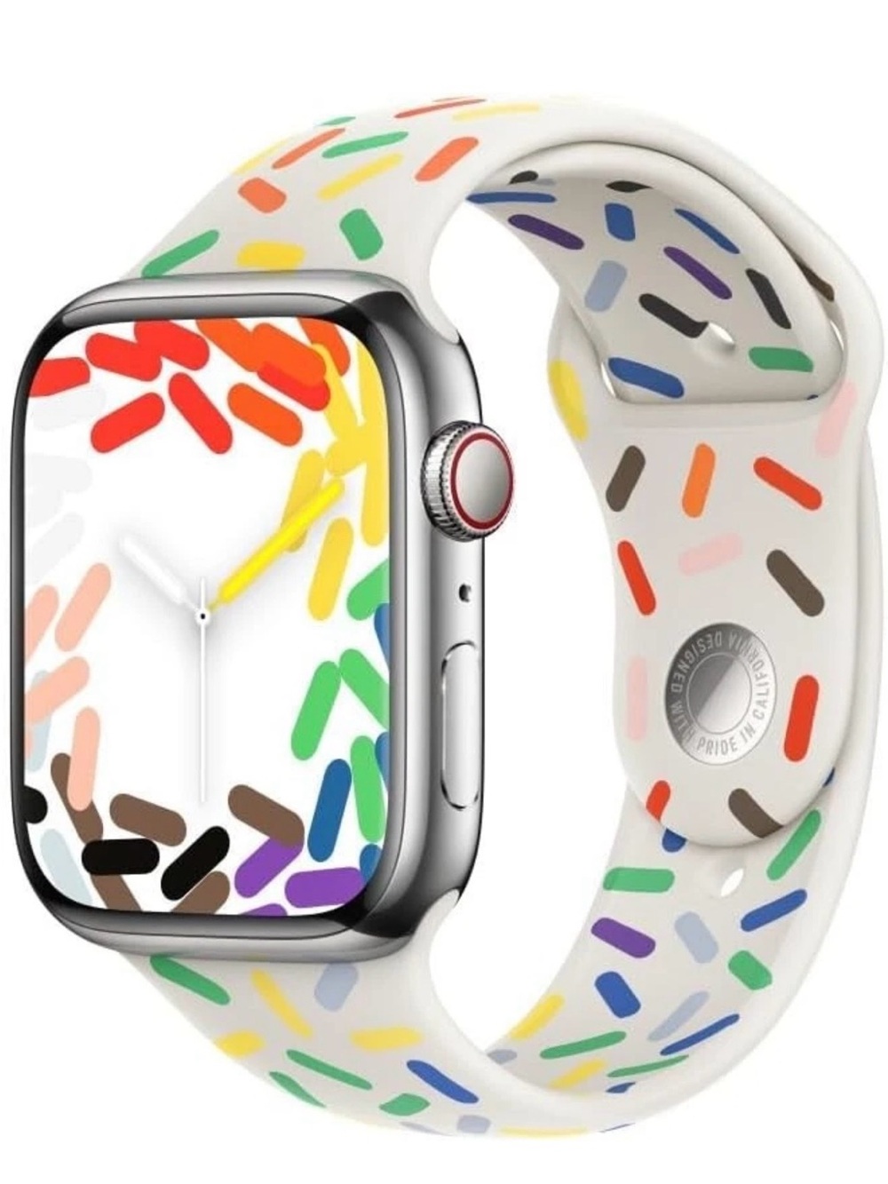 Apple White Sport Band with Multicolor Sprinkle Print